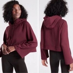 Athleta Maroon Steady State Crop Sweatshirt